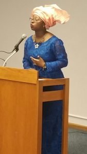 Miss Adekemi Sodamade addressing the audience